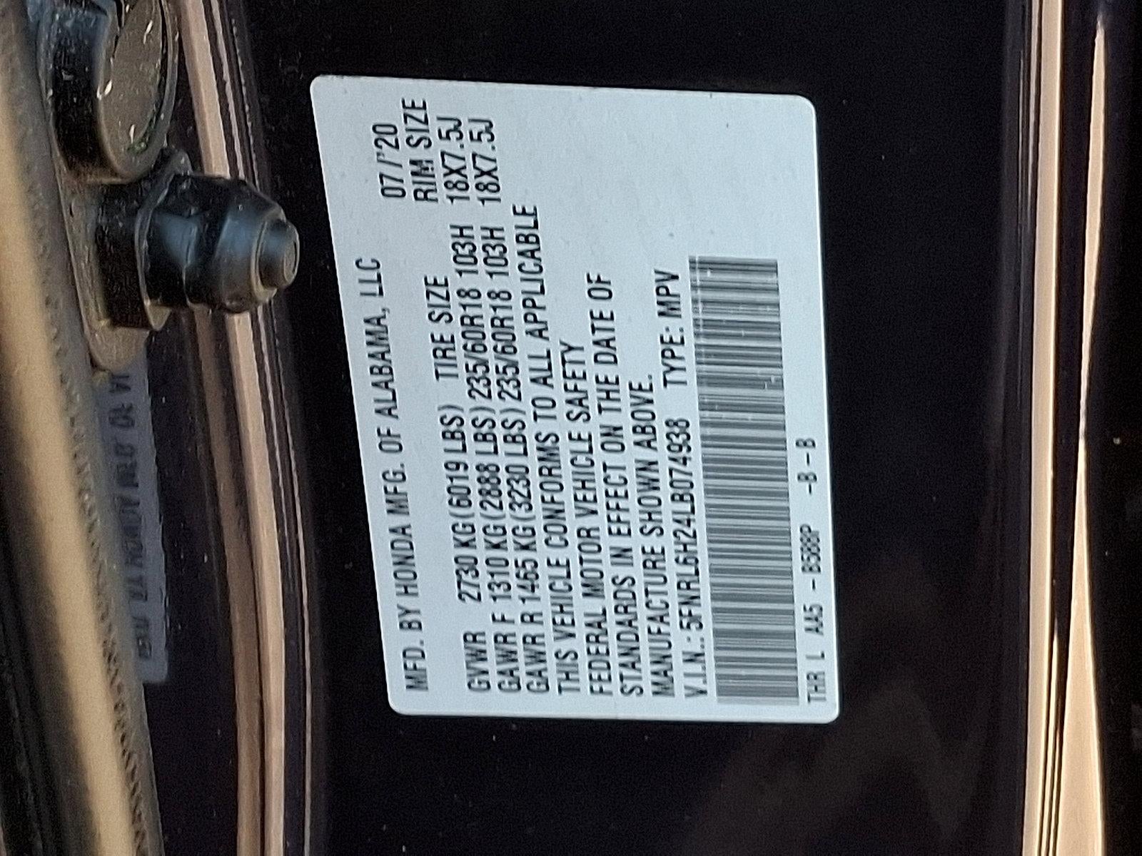 2020 Honda Odyssey LX Auto