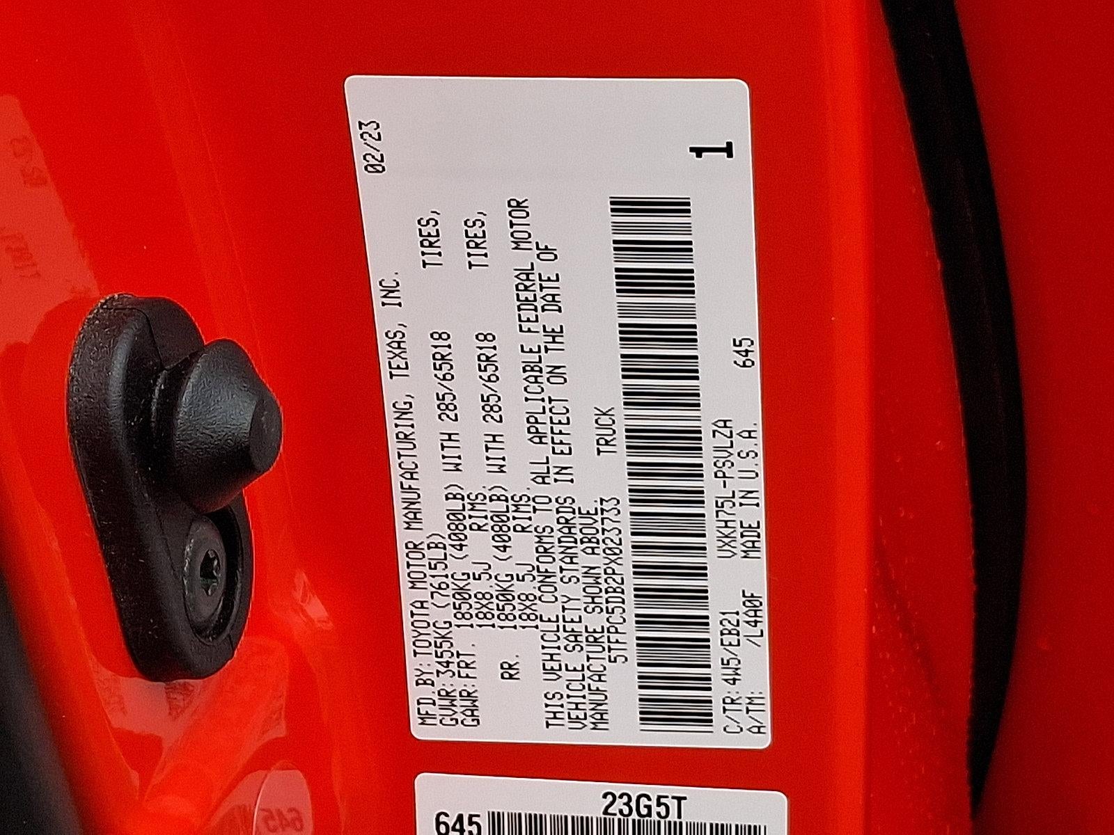 2023 Toyota Tundra 4WD 4WD TRD Pro Hybrid CrewMax 5.5' Bed (Natl)