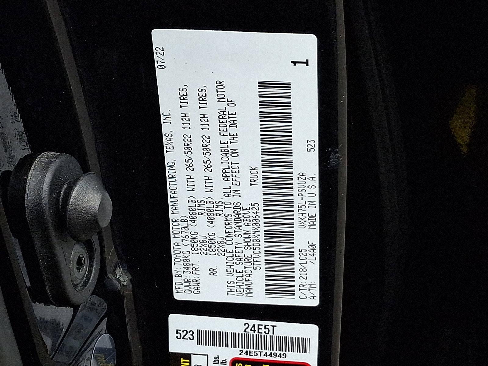 2022 Toyota Tundra 4WD 4WD Capstone Hybrid CrewMax 5.5' Bed (Natl)