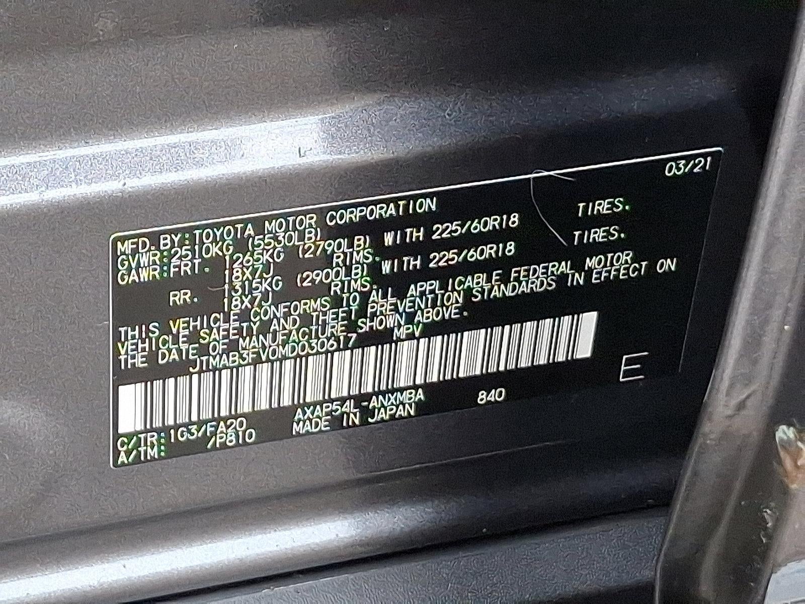 2021 Toyota RAV4 Prime SE (Natl)