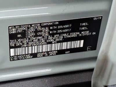 2019 Toyota RAV4 XLE AWD (Natl)