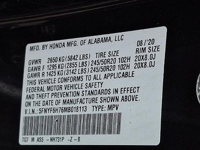 2021 Honda Pilot Black Edition AWD