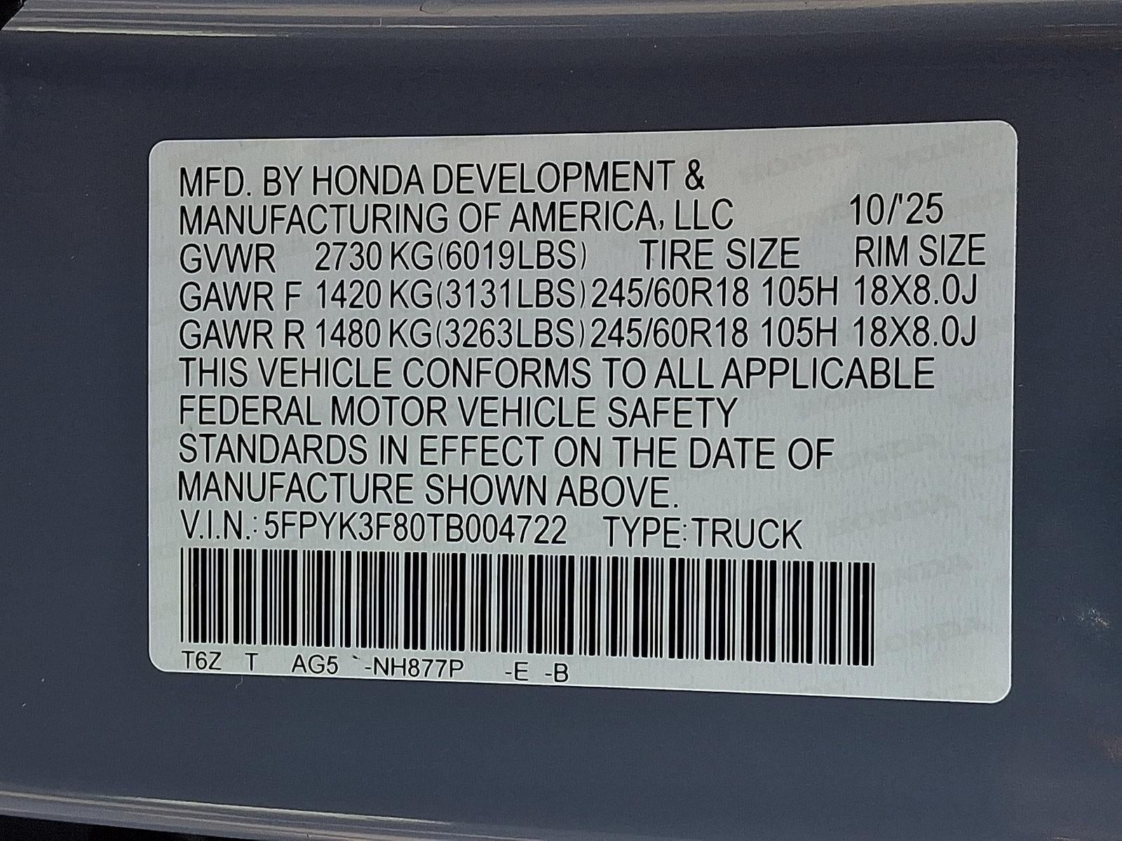 2026 Honda Ridgeline Black Edition AWD