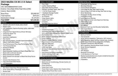 2023 Mazda Mazda CX-30 2.5 S Select Package AWD