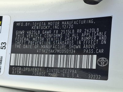 2021 Toyota Camry TRD V6 Auto (Natl)