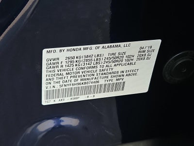 2019 Honda Pilot Touring 8-Passenger AWD