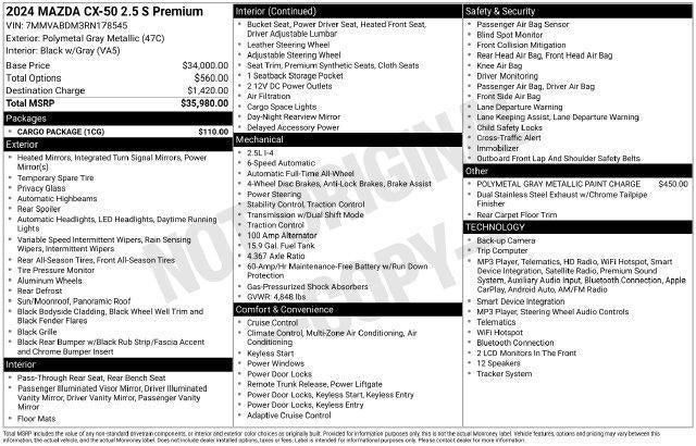 2024 Mazda Mazda CX-50 2.5 S Premium Package AWD