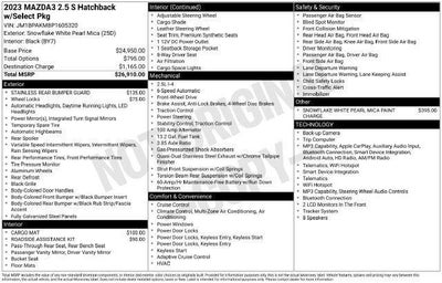 2023 Mazda Mazda3 Hatchback 2.5 S Select Auto FWD