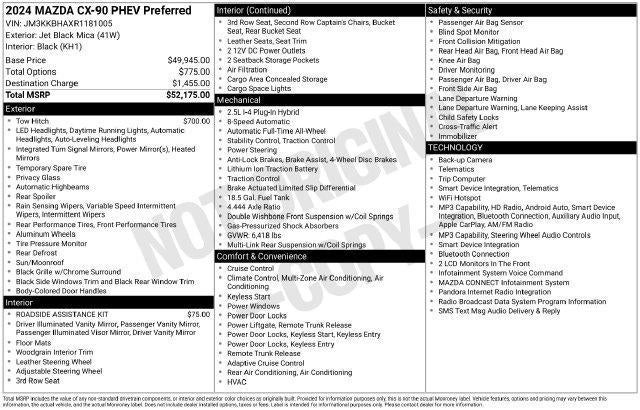 2024 Mazda Mazda CX-90 PHEV Preferred AWD