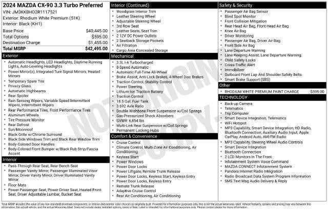 2024 Mazda Mazda CX-90 3.3 Turbo Preferred AWD