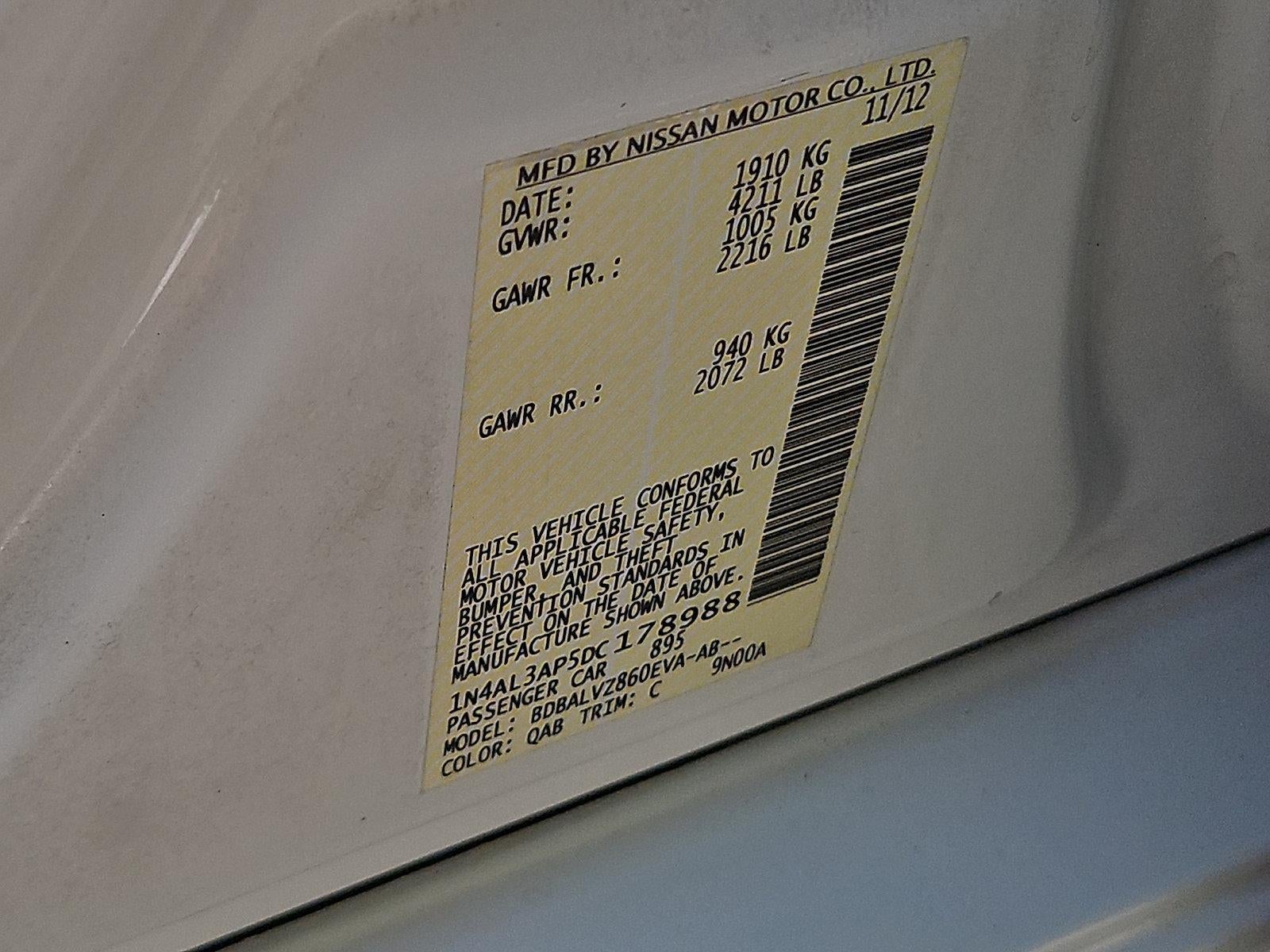 2013 Nissan Altima 4dr Sdn I4 2.5 SL *Ltd Avail*