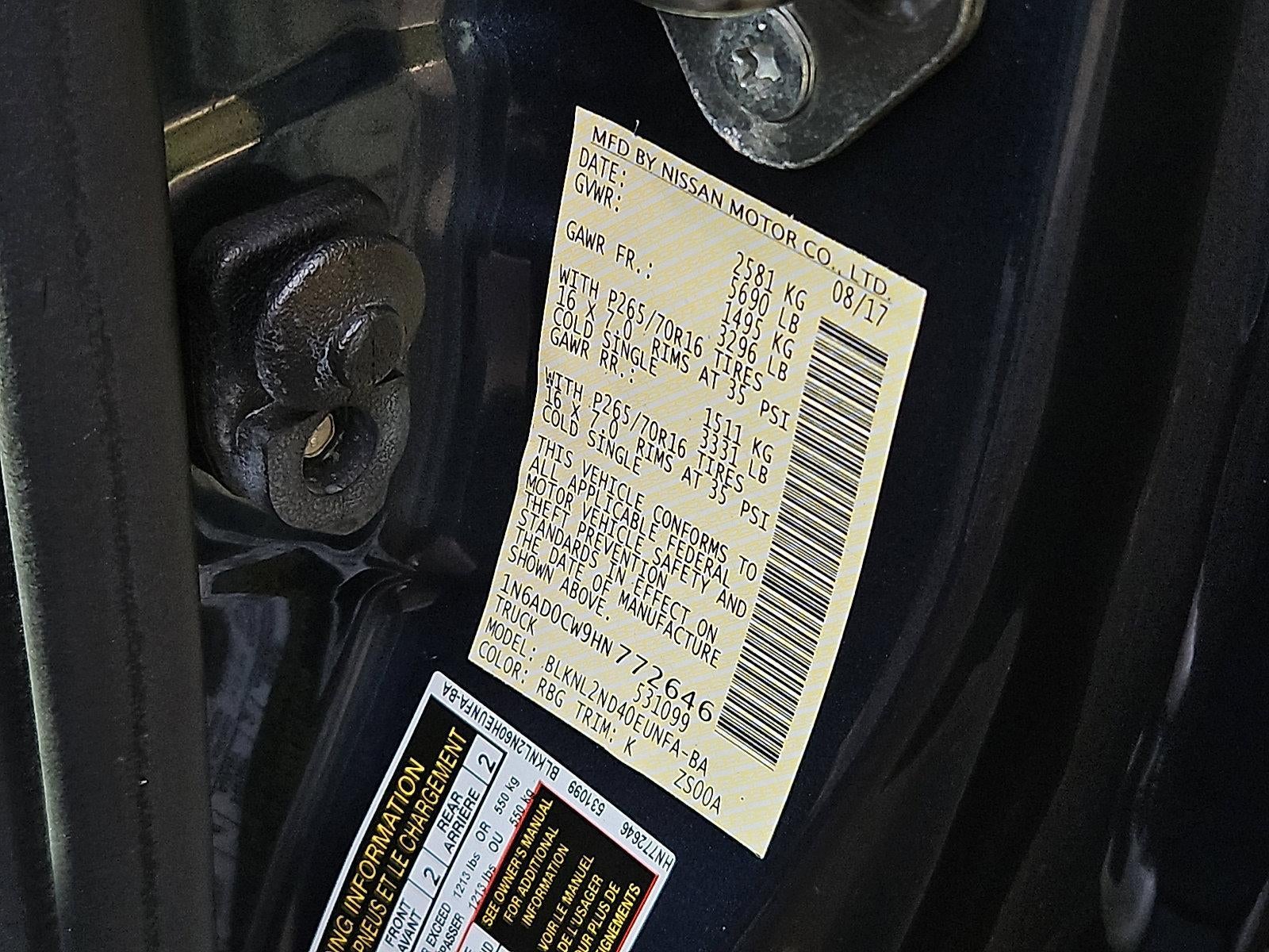 2017 Nissan Frontier 2017.5 King Cab 4x4 SV V6 Auto