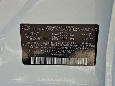 2016 Hyundai ELANTRA 4dr Sdn Auto Value Edition